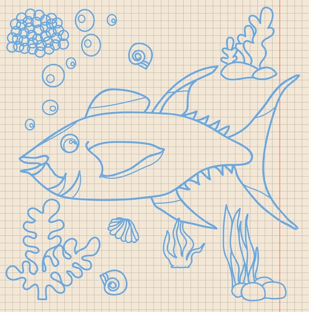 Vector sketch fish
