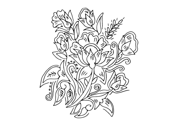 Vector sketch flower illustration