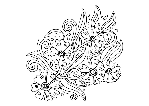 Vector sketch flower illustration