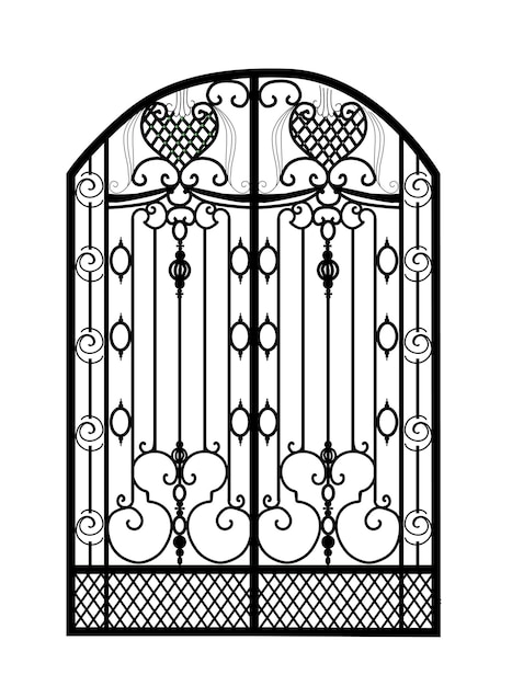 Vector sketch of forged metal elements with antique ornaments. artistic forging belongs to the category of