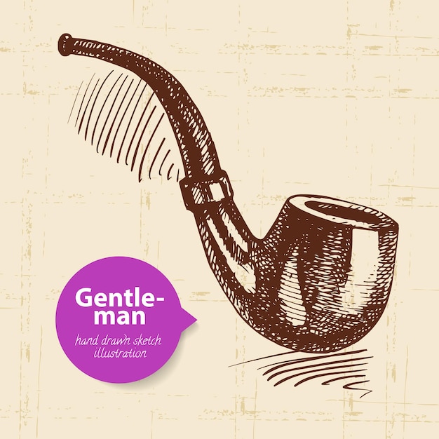 Sketch gentlemen accessory. hand drawn men illustration