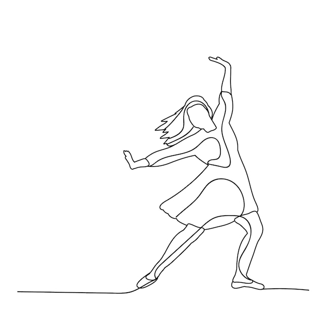 Sketch girl dancing