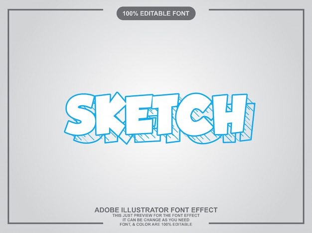 Sketch graphic style illustrator editable typography