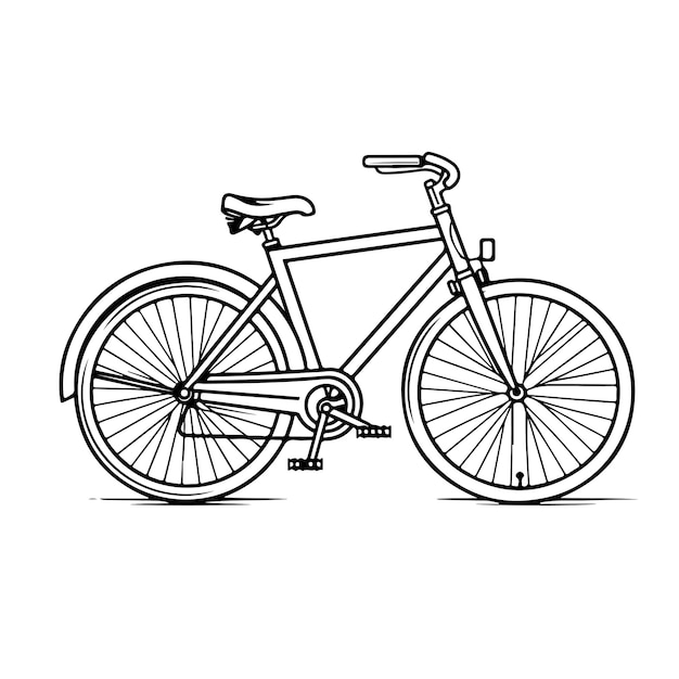 Sketch Hand drawn single line art coloring page bicycle Day