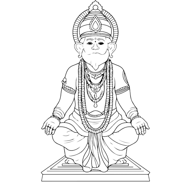 스케치 손으로 그린 단일 라인 아트 색칠 페이지 라인 드로잉 guru nanak dev ji jayanti day