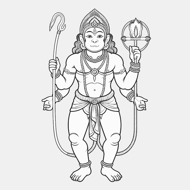 Lord hanuman drawing Stock Vector Images - Alamy
