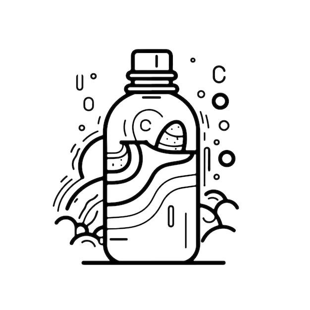 Sketch Hand drawn Single Line Art Coloring Page Line Drawing milk bottle Day