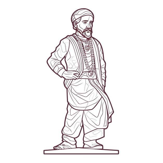 Sketch of Chatrapati Shivaji Maharaj Indian Ruler and a Member of the  Bhonsle Maratha Clan Outline, Silhouette Editable Stock Vector -  Illustration of language, historical: 213404223