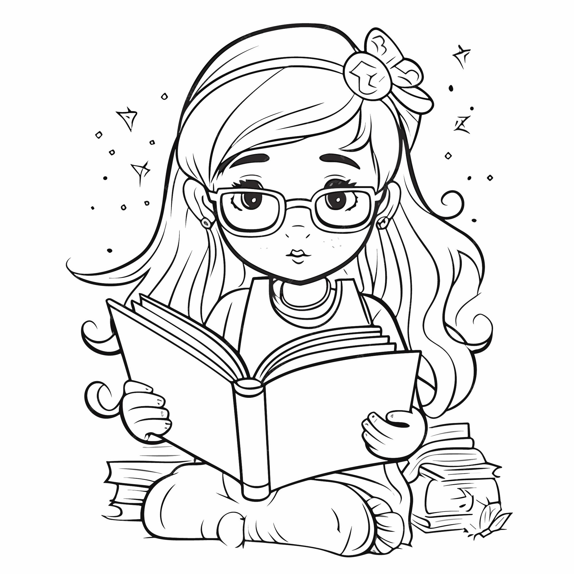 Drawing Cartoon Cute Coloring Page Line Art, Outline Anime, 58 OFF