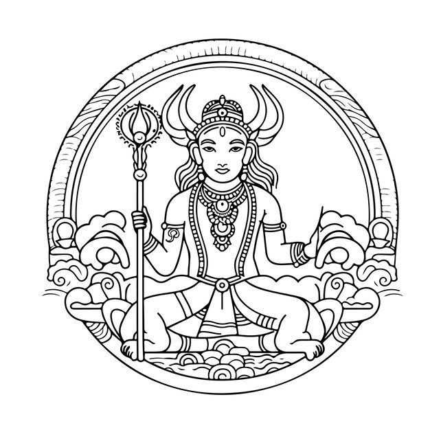 Vector sketch hand drawn single line art coloring page line drawing