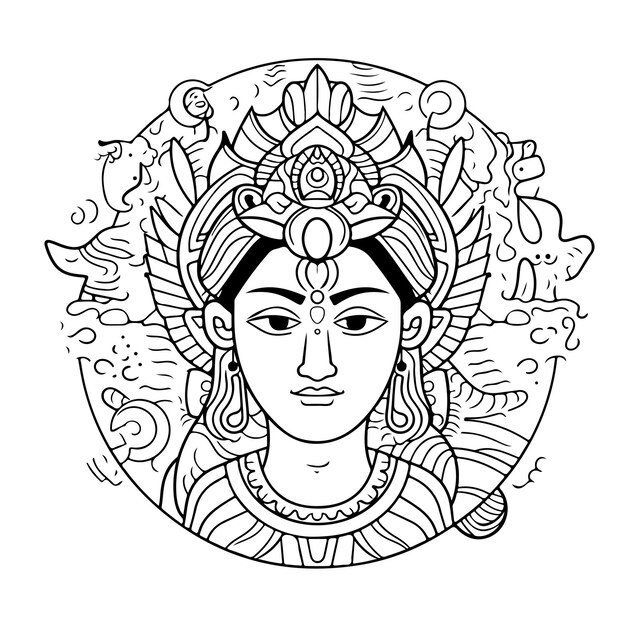 How to Draw Maa Durga Face - Easy Step by Step Guide