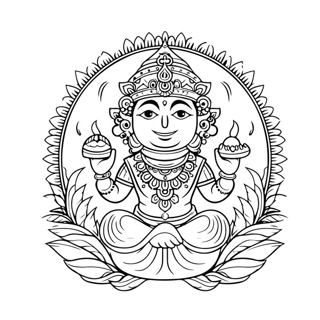 Vector sketch hand drawn single line art coloring page line drawing