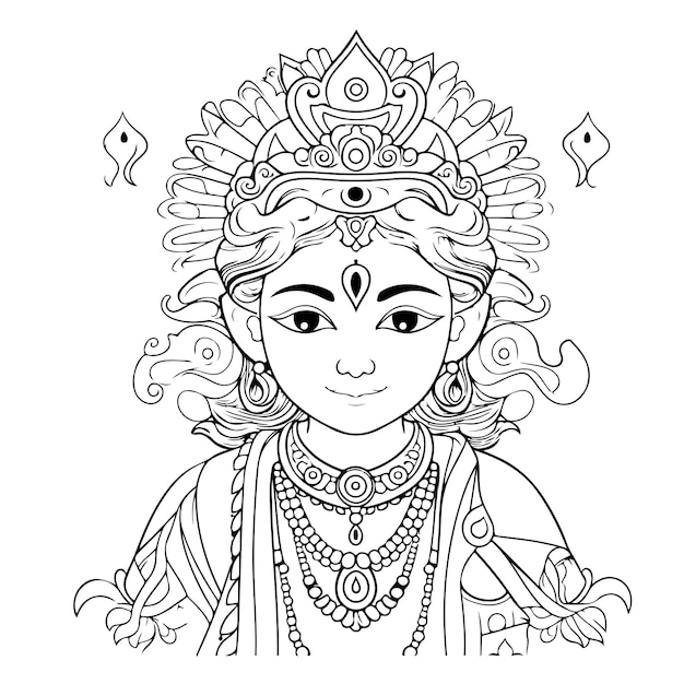 Vector sketch hand drawn single line art coloring page line drawing