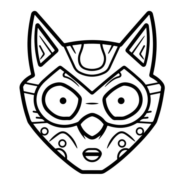 Sketch Hand drawn single line art coloring page mask day