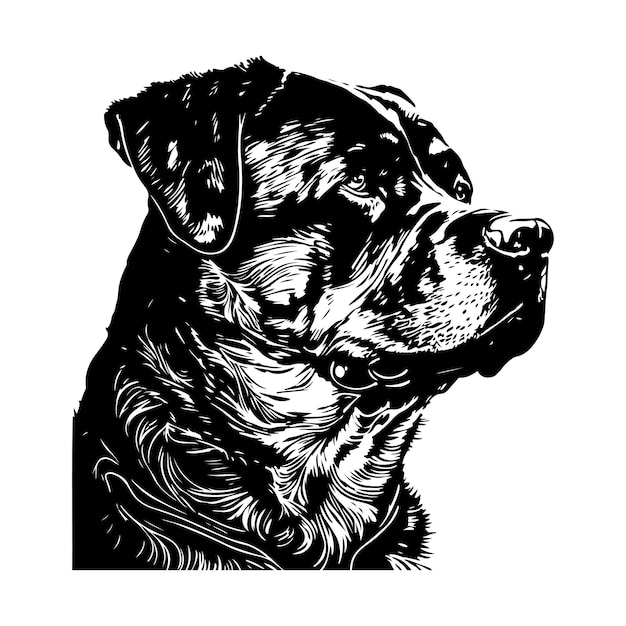 Sketch Hand drawn single line art Dog use for logo poster and background
