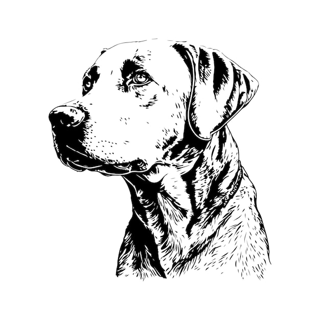 Sketch Hand drawn single line art Dog use for logo poster and background