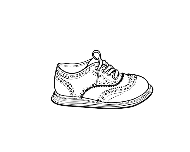 Sketch Hand drawn single line art shoe use for logo poster and background
