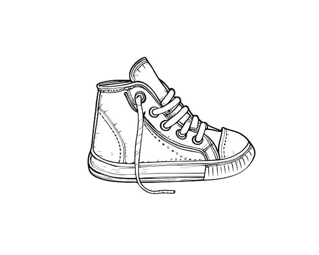 Sketch Hand drawn single line art shoe use for logo poster and background