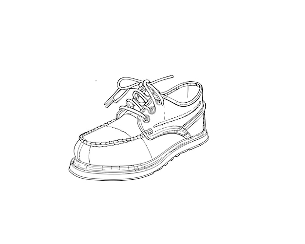 Sketch, Hand drawn, single line art shoe
