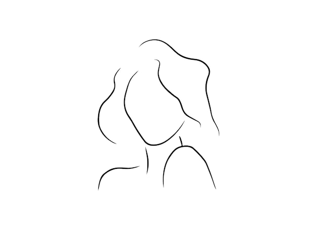 スケッチ、手描き、シングル ライン アートの女性がロゴ ポスターと背景に使用します。