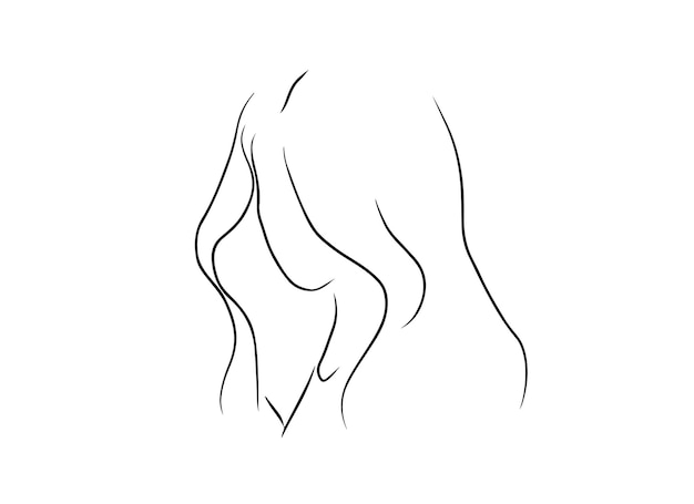 Vettore schizzo, disegnato a mano, arte a linea singola che le donne usano per il poster del logo e lo sfondo