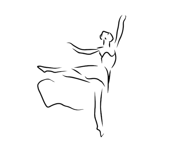 Эскиз Ручной рисунок одной линии искусства женщины используют для логотипа плаката и фона
