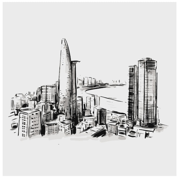 Vector sketch of ho chi minh city