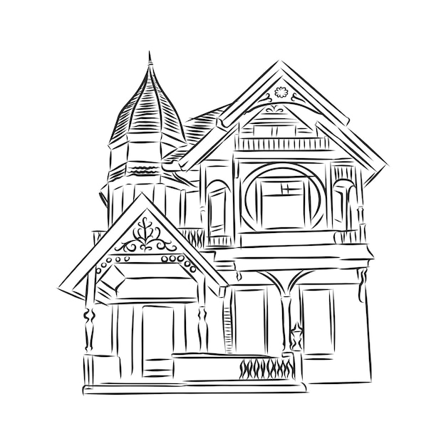 Outline drawing house Black and White Stock Photos  Images  Alamy