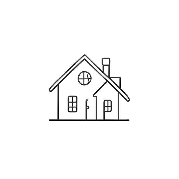sketch house icon vector illustration line art