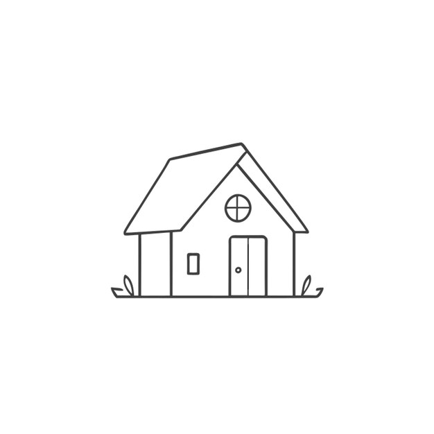 sketch house icon vector illustration line art