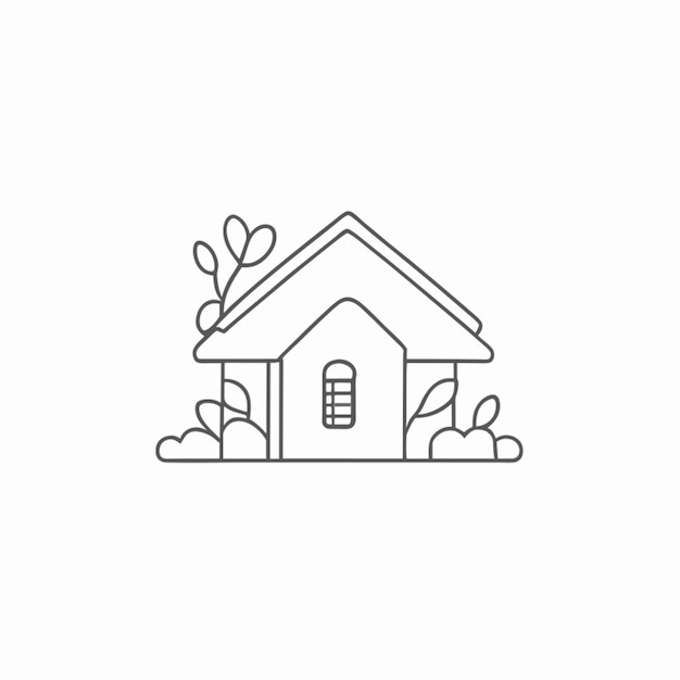 Vector sketch house icon vector illustration line art