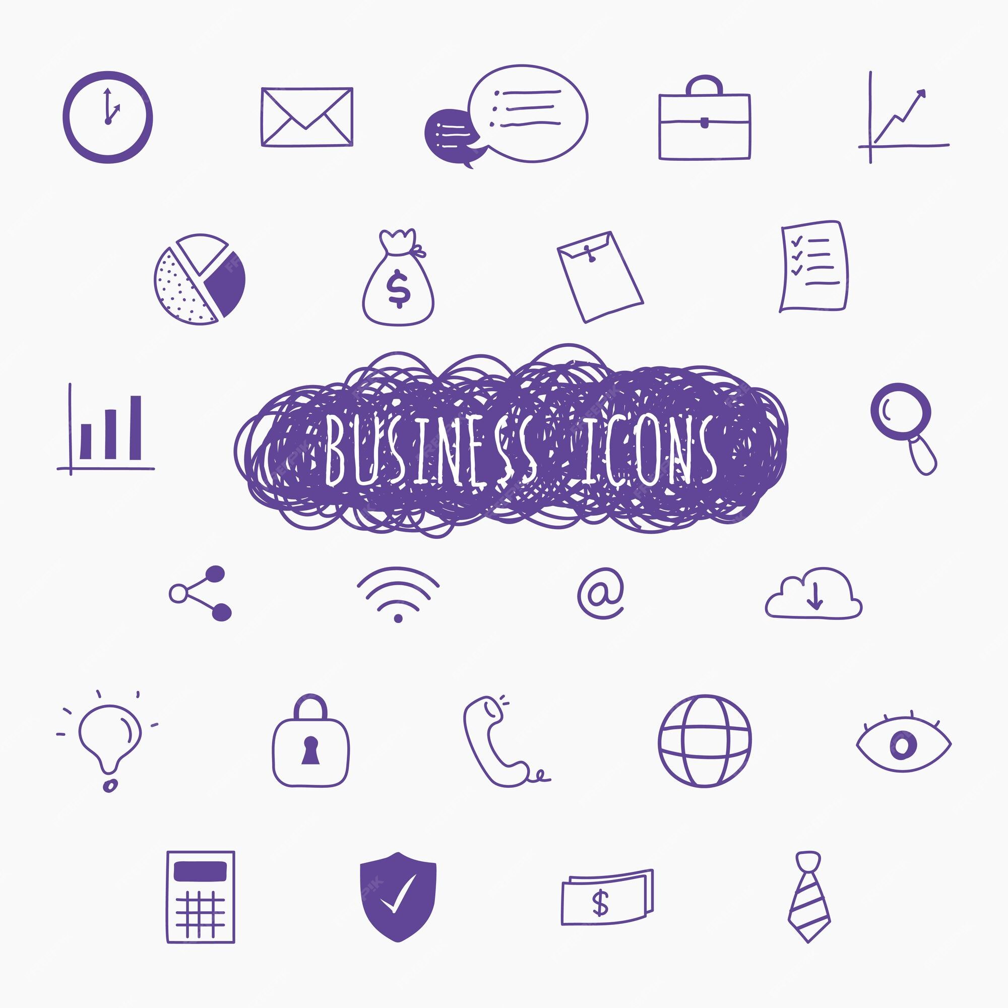 Premium Vector | Sketch icon for business and network