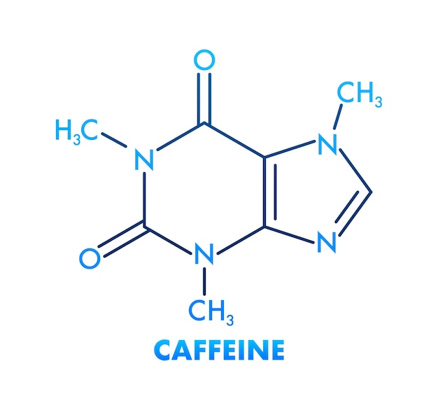 Sketch illustration with caffeine formula Sketch vector illustration Vector drawing