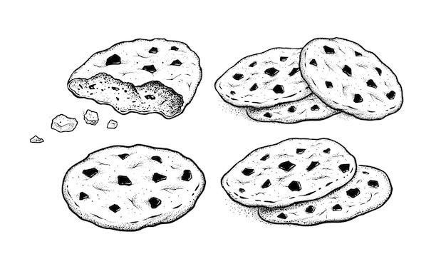 Vector sketch illustrations set of cookies