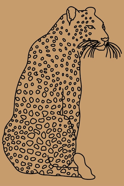 sketch leopard line art
