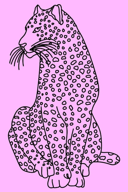 sketch leopard line art