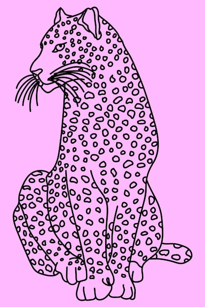 Vector sketch leopard line art