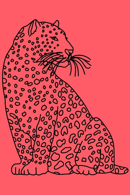sketch leopard line art