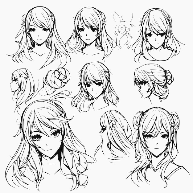 How To Draw Female Hairstyles, Anime & Manga (Basics), Pigliicorn