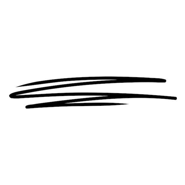 벡터 스케치 선 획 손으로 그린 마커 선 획 밑줄 밑줄 강조 및 취소선
