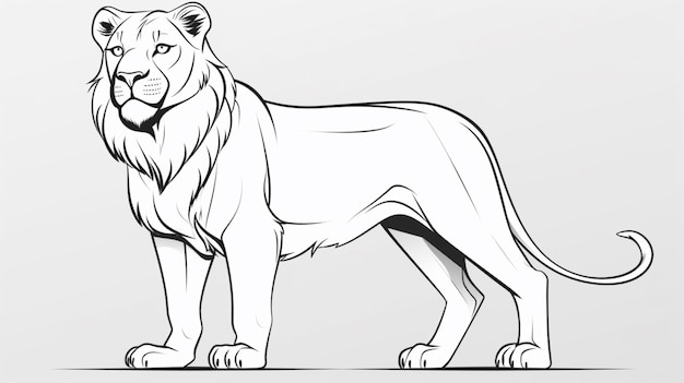 Vector a sketch of a lion with a lion on it