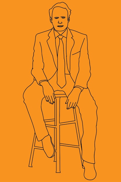 Sketch of a man sitting on the bench 22159834 Vector Art at Vecteezy