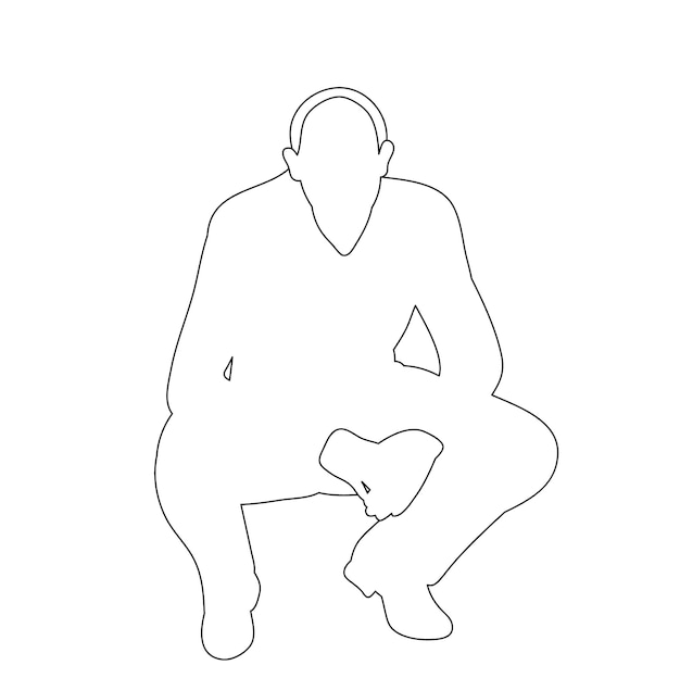 Vector sketch of a man sitting