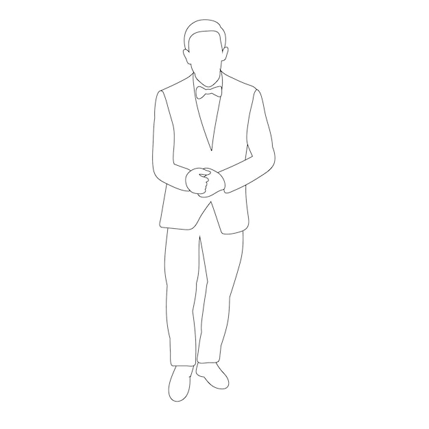 Sketch of a man on a white background