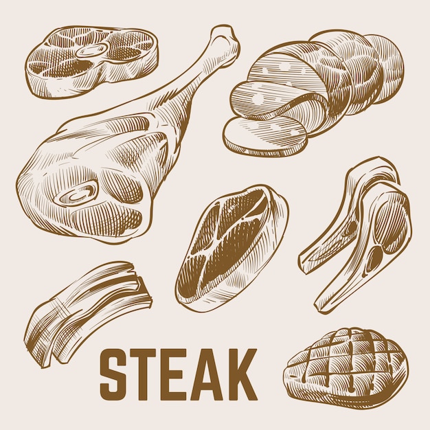 Sketch meat set