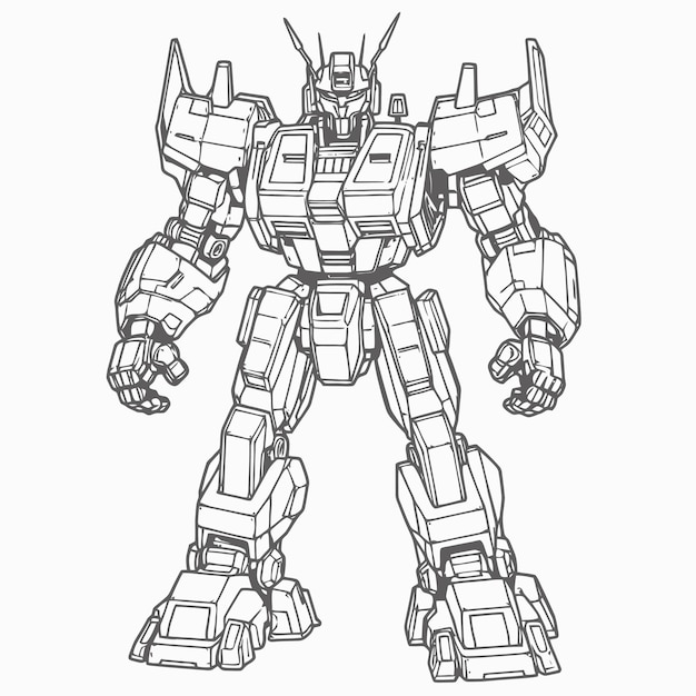 Vector sketch of mecha