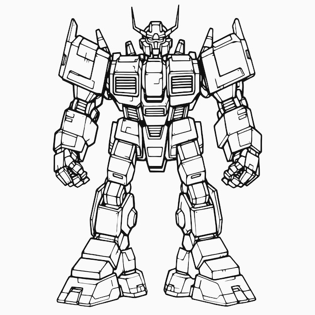 Vector sketch of mecha