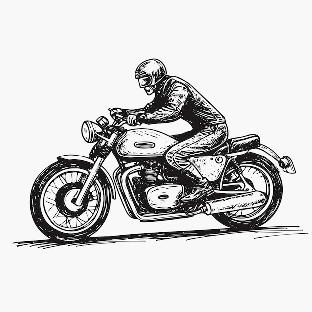 Sketch of motorcross sportsman motorcross hand draw