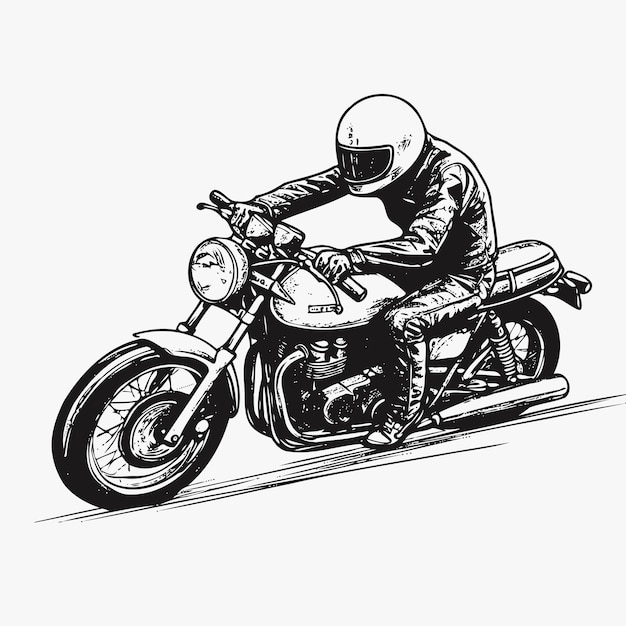 Sketch of motorcross sportsman Motorcross hand draw