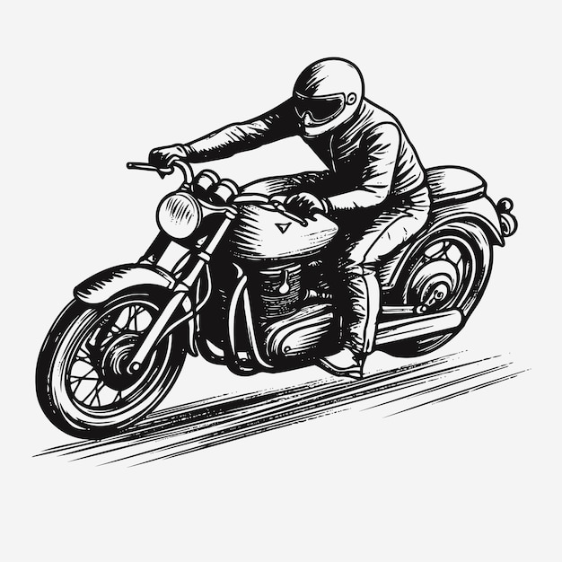 Sketch of motorcross sportsman motorcross hand draw